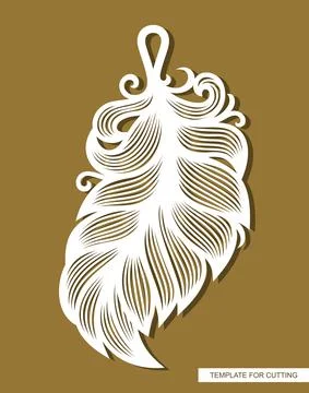 Hanging decoration - feather pendant.  Stock Illustration
