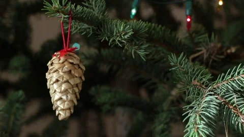 Hanging decorations on Christmas tree Stock-Footage 71157988