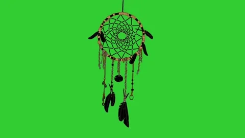 Hanging dreamcatcher green screen Stock Footage 155206977