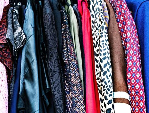 Hanging dresses Stock Photos