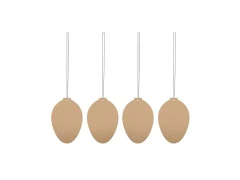 Hanging Easter Egg Ornaments Isolated on White Stock Photos