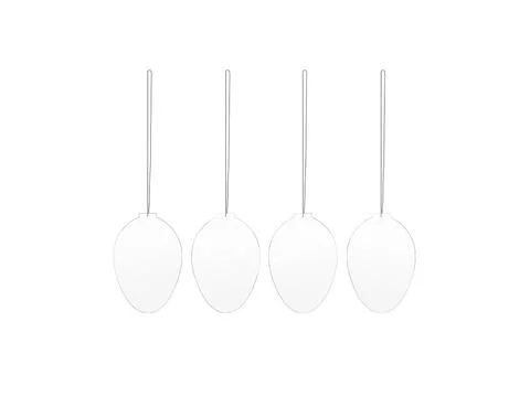 Hanging Easter Egg Ornaments Isolated on White Stock Photos