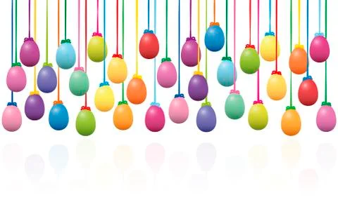 Hanging Easter Eggs Colorful Decoration Stock-Illustration