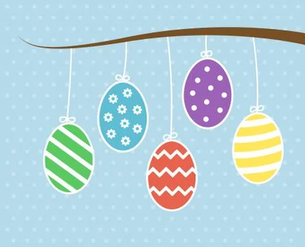 Hanging easter eggs 스톡 일러스트