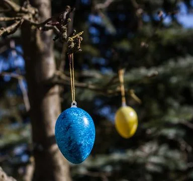 Hanging Easter Eggs Stock Photos