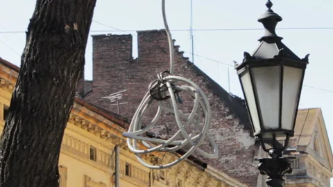 Hanging electric cable Video stock 106801324