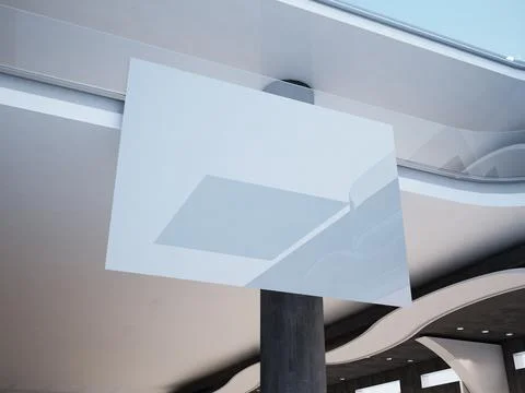 Hanging empty poster 3d image rendering illustration Stock Illustration