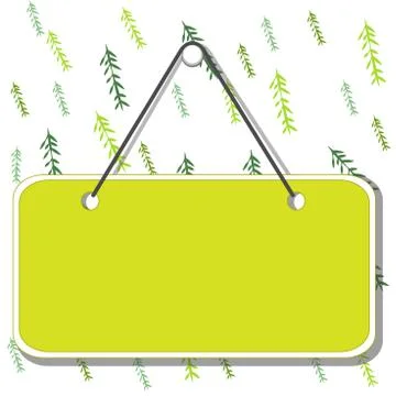Hanging empty reminder. Colored square shaped note fixed on the surface Stock Illustration
