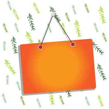 Hanging empty reminder. Colored square shaped note fixed on the surface Stock Illustration