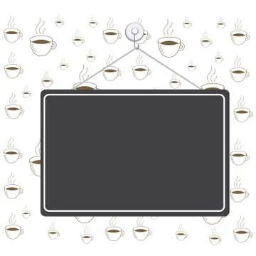 Hanging empty reminder. Colored square shaped note fixed on the surface Illustrazione stock