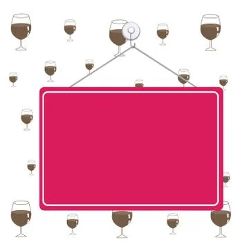Hanging empty reminder. Colored square shaped note fixed on the surface Stock Illustration
