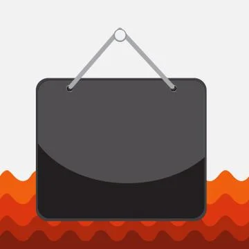 Hanging empty reminder. Colored square shaped note fixed on the surface Stock Illustration