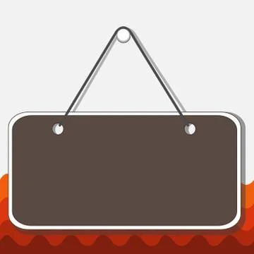 Hanging empty reminder. Colored square shaped note fixed on the surface Illustrazione stock