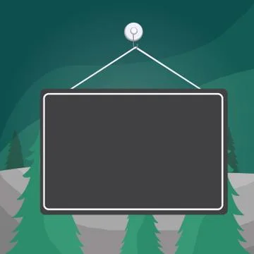 Hanging empty reminder. Colored square shaped note fixed on the surface Stock Illustration