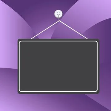 Hanging empty reminder. Colored square shaped note fixed on the surface Stock Illustration