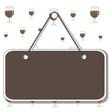 Hanging empty reminder. Colored square shaped note fixed on the surface Illustrazione stock