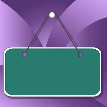 Hanging empty reminder. Colored square shaped note fixed on the surface Stock Illustration
