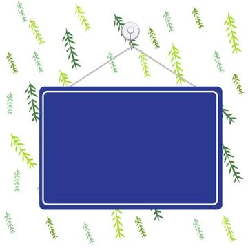 Hanging empty reminder. Colored square shaped note fixed on the surface Stock Illustration