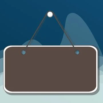 Hanging empty reminder. Colored square shaped note fixed on the surface Illustrazione stock