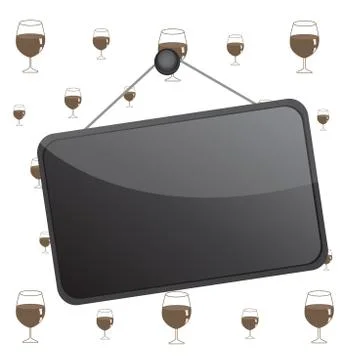 Hanging empty reminder. Colored square shaped note fixed on the surface イラスト素材