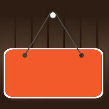 Hanging empty reminder. Colored square shaped note fixed on the surface Stock Illustration