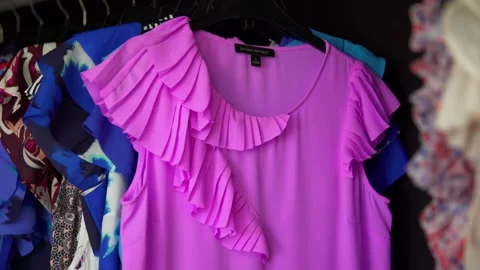 Hanging final colors Clothes in Garment Manufacture factory in vietnam Stock Footage 210163597