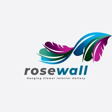 Hanging Flower Interior Logo Stock Illustration