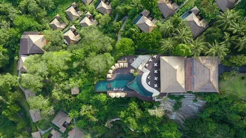 Hanging Gardens in Bali Stock Footage 124880983
