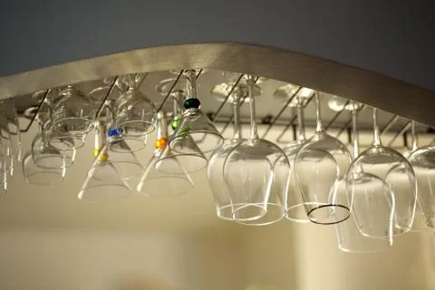 Hanging glasses Stock Photos