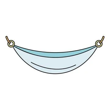 Hanging hammock icon representing rest and relaxation Stock-Illustration