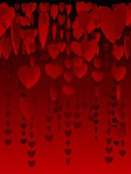 Hanging heart background Stock Illustration