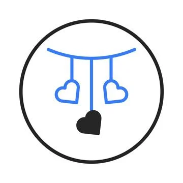 Hanging heart ornaments on string, symbolizing love and connection with gen.. Stock Illustration