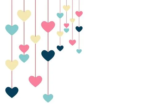 Hanging heart vector illustration. Stock Illustration