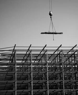 Hanging hook over the construction site Stock Photos