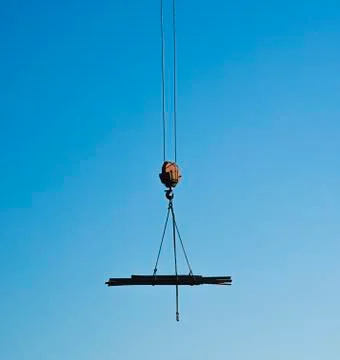 Hanging hook over the construction site Stock Photos