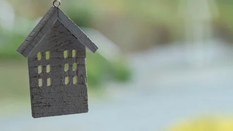 Hanging house decoration Stock Footage 74676345