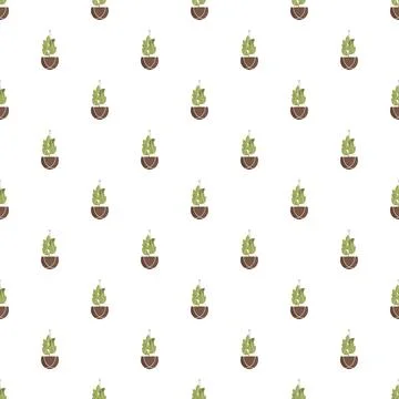 Hanging houseplant pattern creating a repeating background design Stockillustratie