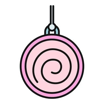 Hanging hypnosis pendulum creating a swirling spiral effect Stock Illustration