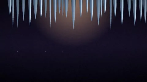 Hanging Icicles with Subtle Floating Dust Particles Winter Background Stock-Footage 347810075