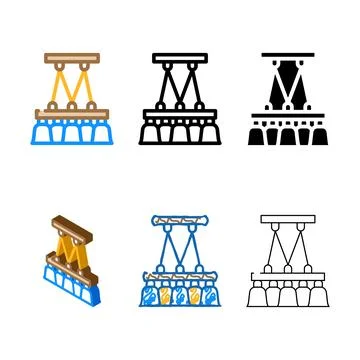 Hanging lamp ceiling color variants icon vector Stock Illustration