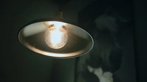 Hanging lamp im luster close up shot. Dark background Vidéo 104057580