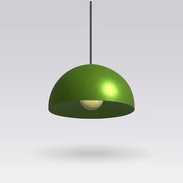 Hanging Lamp isolated vector 3d icon. green Chandelier 3d illustration. Stock Illustration