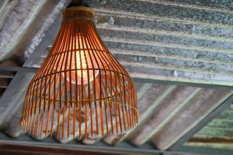 Hanging lamps on the ceiling designed . Stock Photos