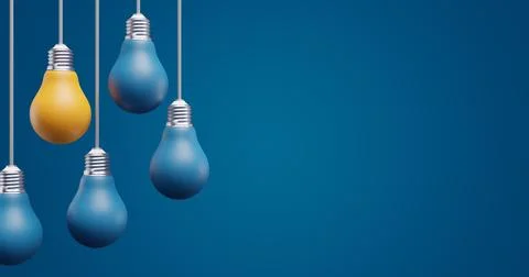 Hanging lamps. Ideas brainstorming solution invention. Illustrazione stock