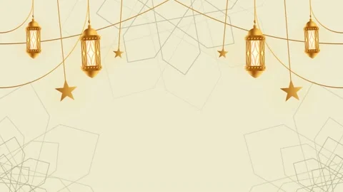Hanging Lantern and stars Simple Islamic Blank Video Backgound Stock Footage 238564639