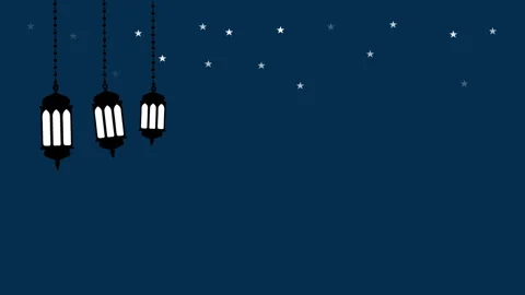 Hanging lantern animation inspired Ramadan celebrations Stock Footage 327357061