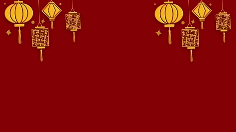 Hanging Lantern Header Red Chinese Festive Background Stock Footage 324048539