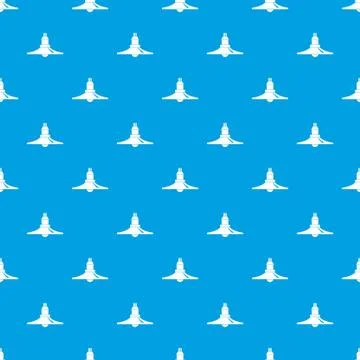 Hanging lantern pattern seamless blue Stock Illustration