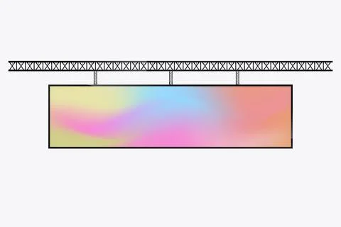 A Hanging LED Screen Mockup cross the street for long realistic screen ligh.. Stock Illustration