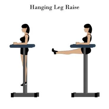 Hanging leg raise exercise Stock Illustration